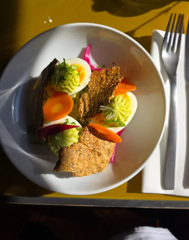 Œuf durs, Mayonnaise au cresson et crackers dorés